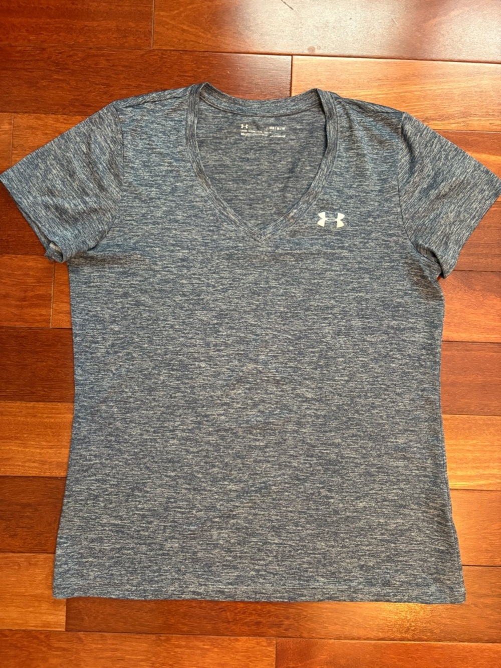 Under Armour Women's Heathered Blue V-Neck Short Sleeve Tee